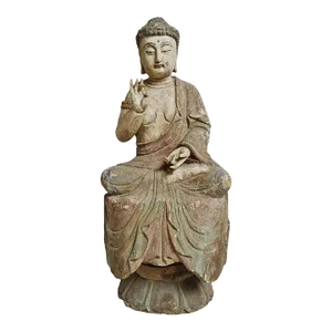 Antique Chinese Wood Sitting Buddha Sculpture