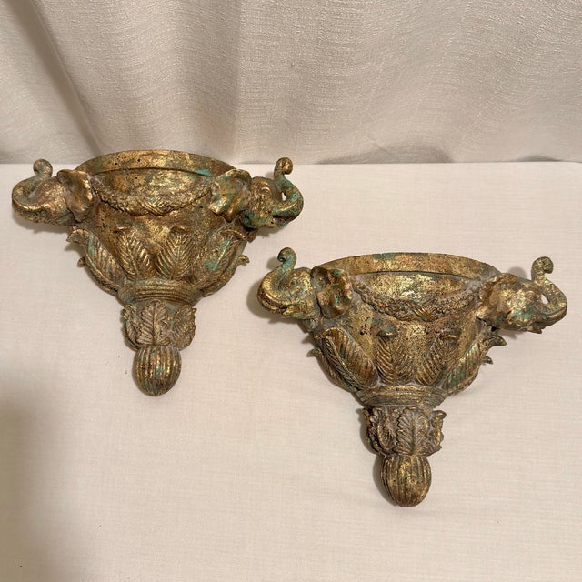 Late 20th Century Hollywood Regency Elephant Sconces Styled After Gampel-Stoll - A Pair For Sale - Image 11 of 12