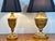 Ornamental & Decorative Materials Antiqued Gold Leaf Urn Form Table Lamps With Black Shades - a Pair For Sale - Image 7 of 10