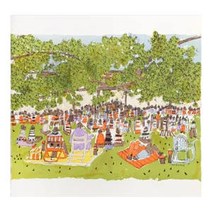 Early 21st Century "A Day at the Park" Lithograph by Susan Pear Meisel