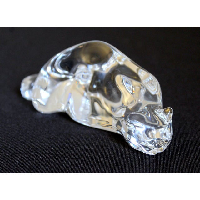 Celebrate the timeless elegance of American art glass with this authentic Steuben "Roman Cat" crystal sculpture, designed...