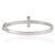 Not Yet Made - Made To Order Modernist T Bar Cubic Zirconia Bangle Bracelet in 925 Silver - Anniversary Gift For Sale - Image 5 of 12