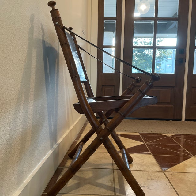 Mid 20th Century Campaign Folding Chair For Sale - Image 4 of 8