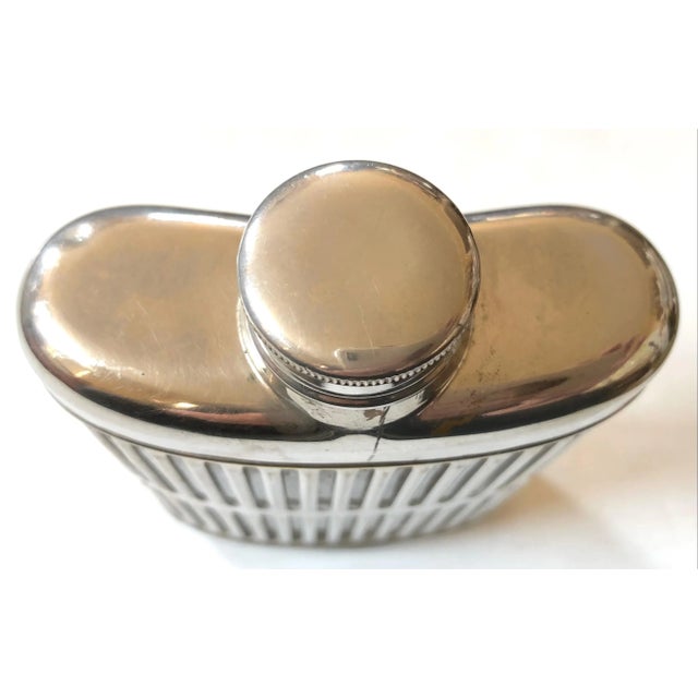 Mid-Century Modern Silver Metal Hip Flask For Sale - Image 3 of 6