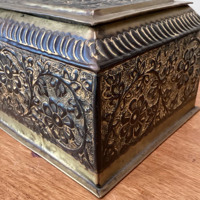 Vintage Sarreid Brass Lidded Trasure Box Circa 1970s For Sale - Image 12 of 13