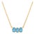 Swiss Blue Topaz Horizontal Necklace | Elegant Three Stone Necklace | December Birthstone Necklace for Woman For Sale