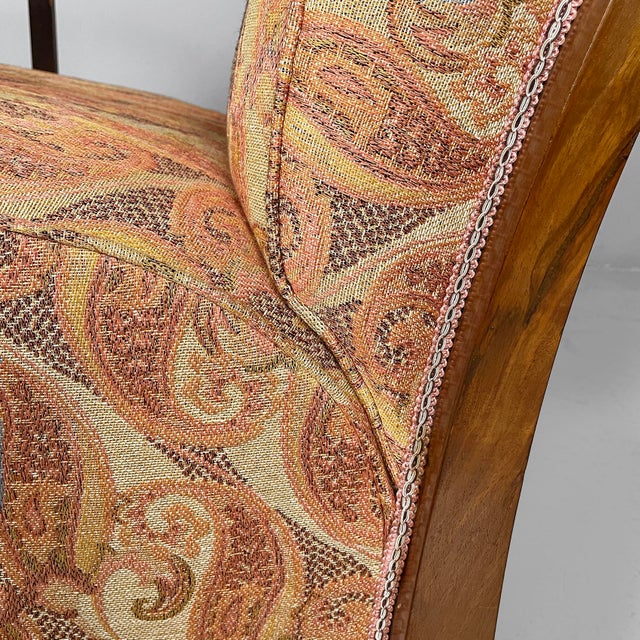 Art Deco Italian Armchairs in Wood and Fabric, 1930s, Set of 2 For Sale - Image 13 of 18
