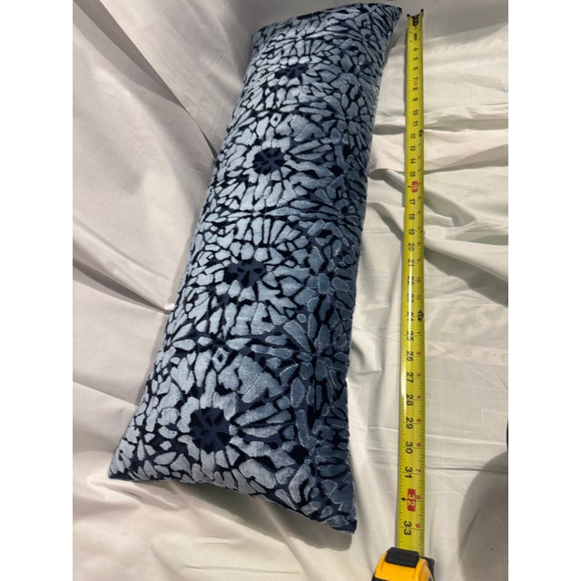 Textile Set of 4 Custom Pillows - Beacon Hill Stella Velvet Fabric in Atlantic For Sale - Image 7 of 7