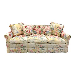 Custom Floral Chintz Sofa in Scalamandre Upholstery For Sale