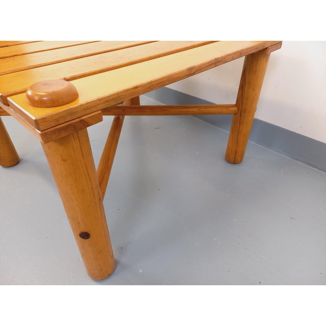 Vintage Square Coffee Table in Pine, 1970s For Sale - Image 6 of 16