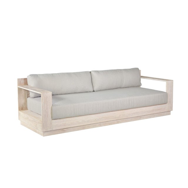 Imperial Grove Outdoor Solid Teak Wood, Natural Look Sofa - 84" For Sale - Image 10 of 13