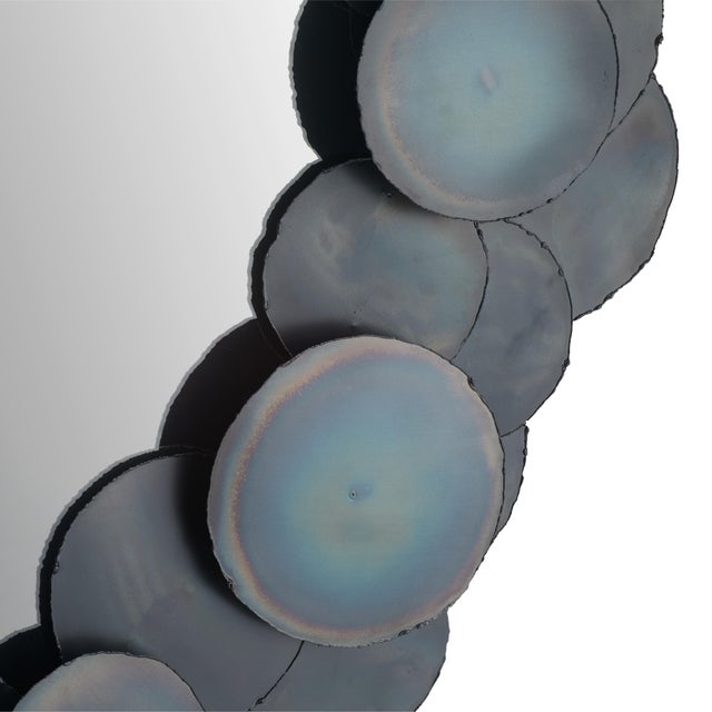 2020s Arteriors Home Kensey Black Iron Discs Large Mirror For Sale - Image 5 of 7