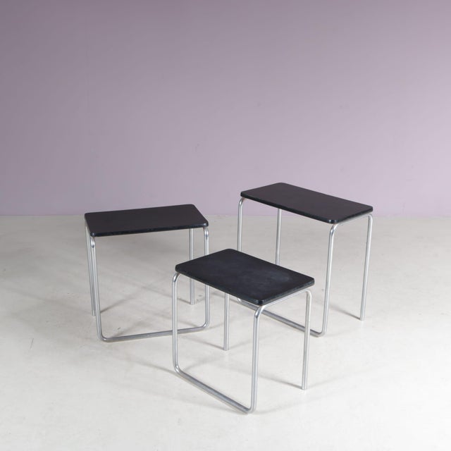 Nesting Tables by Jan Schrofer for Ahrend de Cirkel, Netherlands, 1930s For Sale - Image 10 of 10