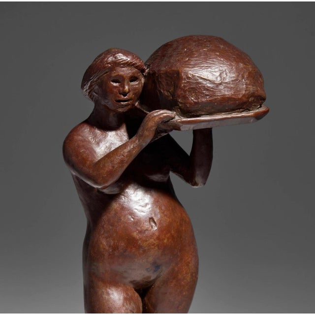 ”The Waitress” 1982 Bronze by Noted California Artist Jorjana Holden For Sale - Image 10 of 15