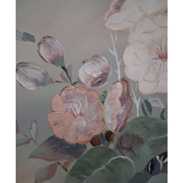 1960s Mid-Century Modern Oversized Lee Reynolds Floral Painting – Gold Regency Frame For Sale - Image 6 of 6
