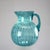 Late 20th Century Art Deco Aqua & Opalescent Splatterware Art Glass Juice Pitcher With Ruffled Rim 20thC For Sale - Image 4 of 5