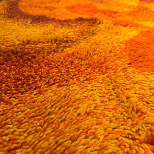Vintage Orange Wool Rug, 1970s For Sale - Image 5 of 6
