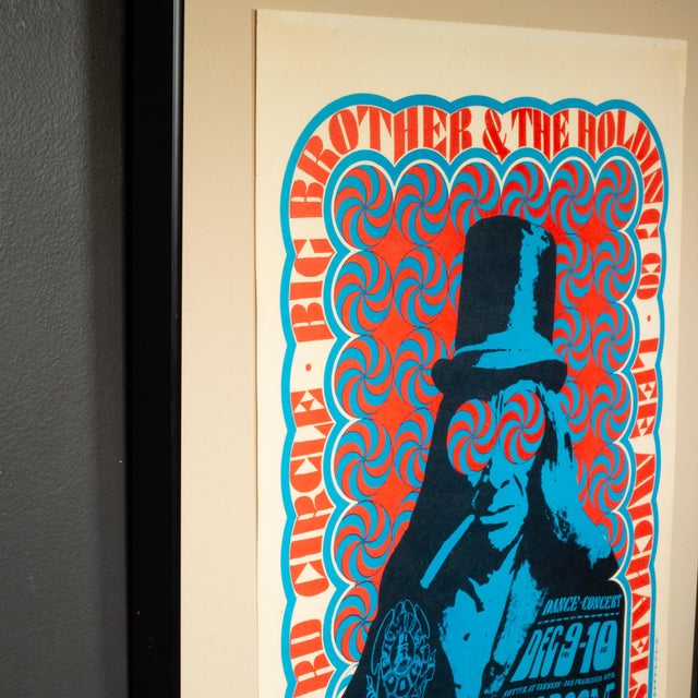 Mid 20th Century Original Big Brother & the Holding Company Concert Poster, Signed, San Francisco 1966 For Sale - Image 5 of 7