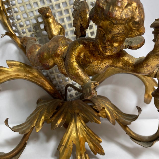 French Late 19th Century French Gilded Sconce Candle Holder For Sale - Image 3 of 13