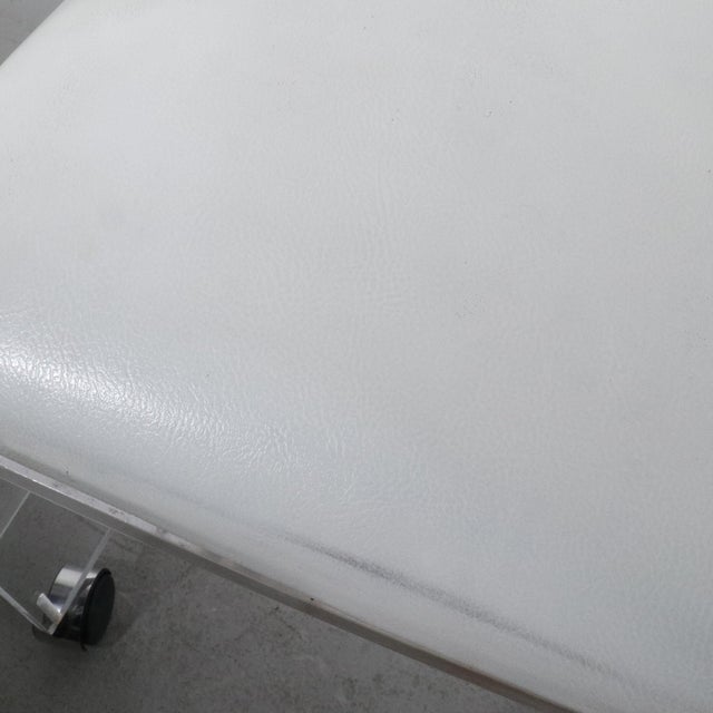 Transparent Sculptural Lucite Side or Vanity Armchair on Wheels For Sale - Image 8 of 10