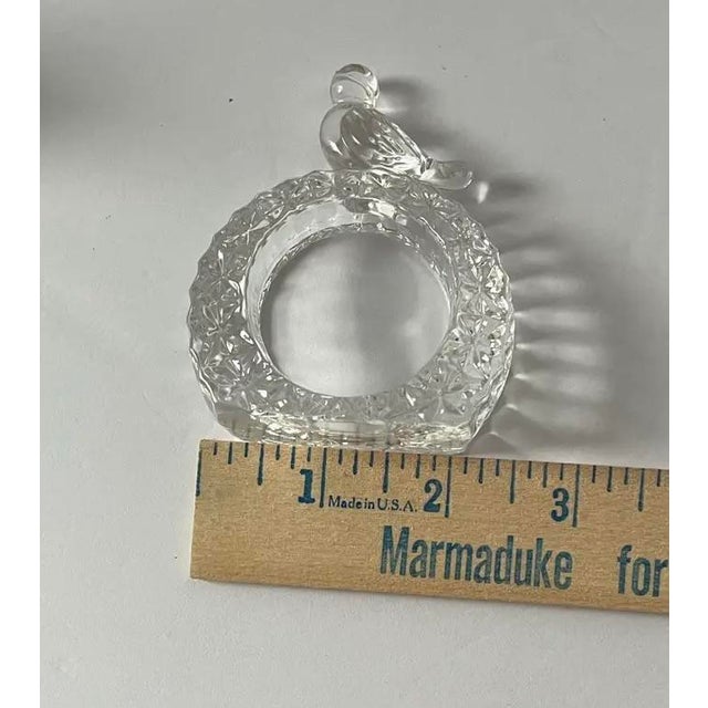 Transparent Mid 20th Century the Byrdes Collection by Hofbauer Crystal Napkin Ring, Made in Germany- Set of 4 For Sale - Image 8 of 10