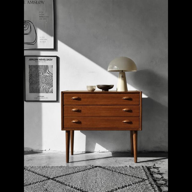 Brown Danish Teak Chest of Drawers attributed to Arne Vodder, Denmark, 1960s For Sale - Image 8 of 17