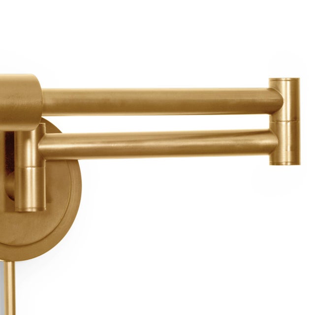 Mid-Century Modern Regina Andrew Noble Swing Arm Task Sconce, Natural Brass For Sale - Image 3 of 6