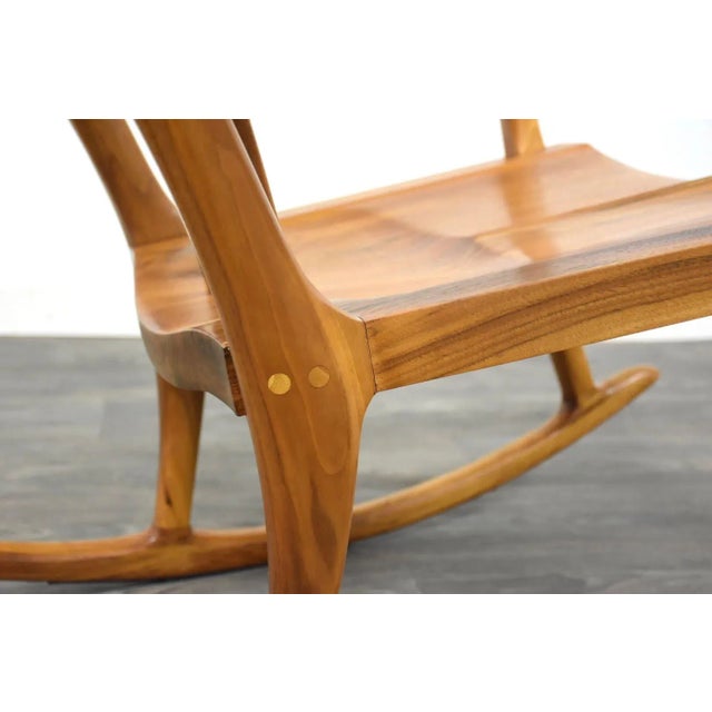 Modern Walnut Sam Maloof Style Rocking Chair For Sale - Image 10 of 11
