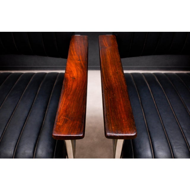 Armchair in Steel, Leather & Rosewood Unknown, 1960s For Sale - Image 9 of 11