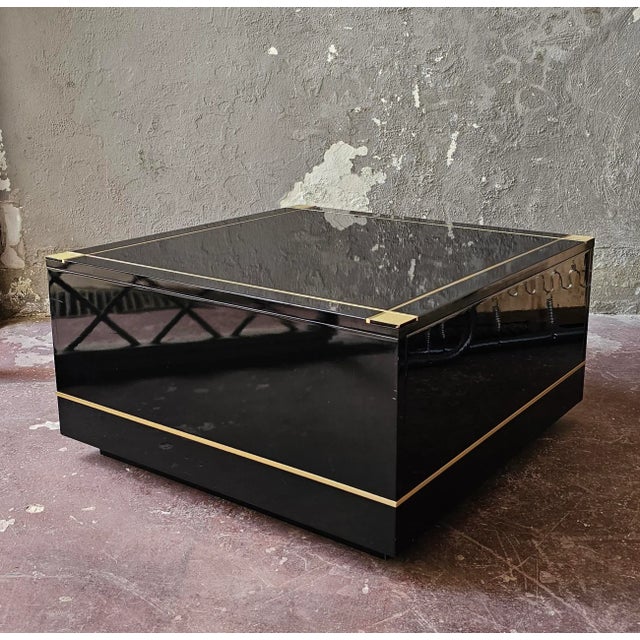 Black Lacquer Coffee Table attributed to Pierre Cardin, 1970s For Sale - Image 6 of 6