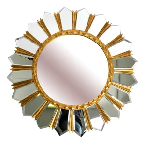 Large Gilded Italian Regency Sunburst Wall Mirror