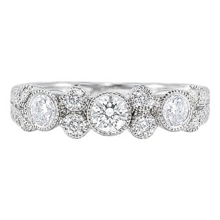14K White Gold Diamond Wedding Band Ring Estate For Sale