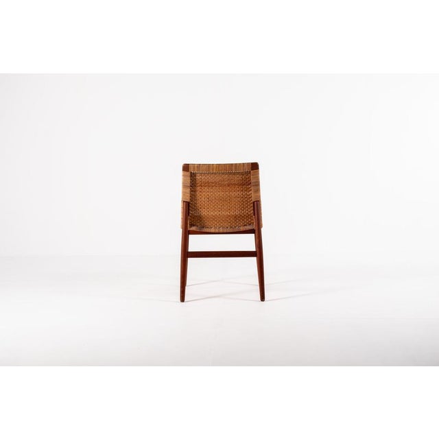 Vintage Teak and Rattan Chair by Jørgen Høj for Thorald Madsen, 1950s For Sale - Image 4 of 16