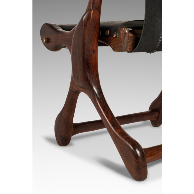 Rare Restored Mid-Century Modern "Sloucher" Sling Chair in Rosewood & Leather Attributed to Don S. Shoemaker for Señal Furniture, C. 1960s For Sale - Image 18 of 18