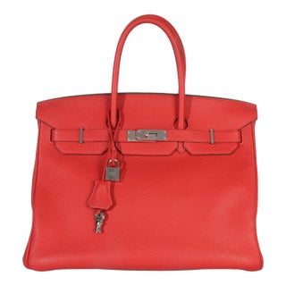 Rouge Casaque Togo Birkin 35 PHW For Sale
