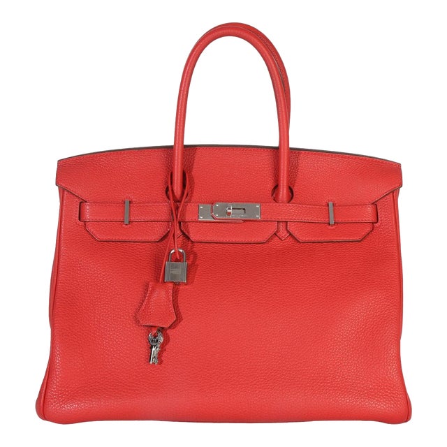 Rouge Casaque Togo Birkin 35 PHW For Sale