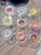 Transparent Vintage Hand Painted Tulip Glass Shrimp Cocktail Set For Sale - Image 8 of 11