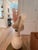Large Ivory Crackle Glaze Ceramic Floor Vase For Sale - Image 4 of 8