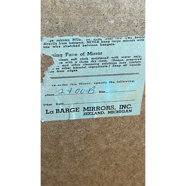Silver Vintage Aluminum Frame Beveled La Barge Mirror For Sale - Image 8 of 8