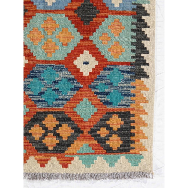 Handwoven Tribal Kilim Rug 4'11" X 6'0" For Sale - Image 4 of 4