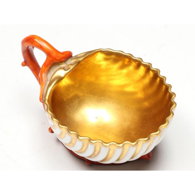 Early 19th Century Antique Early 19th Century French Dagoty Old Paris Porcelain Sea Shell Cup & Saucer - Circa 1810 For Sale - Image 5 of 13