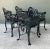 Vintage Cast Aluminum Lyre Back Armchairs - Set of Four For Sale - Image 9 of 12