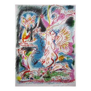 Andre Masson Pencil Hand Signed Original Lithograph Les Incertitudes De Psyche 1968 For Sale