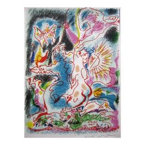 Andre Masson Pencil Hand Signed Original Lithograph Les Incertitudes De Psyche 1968