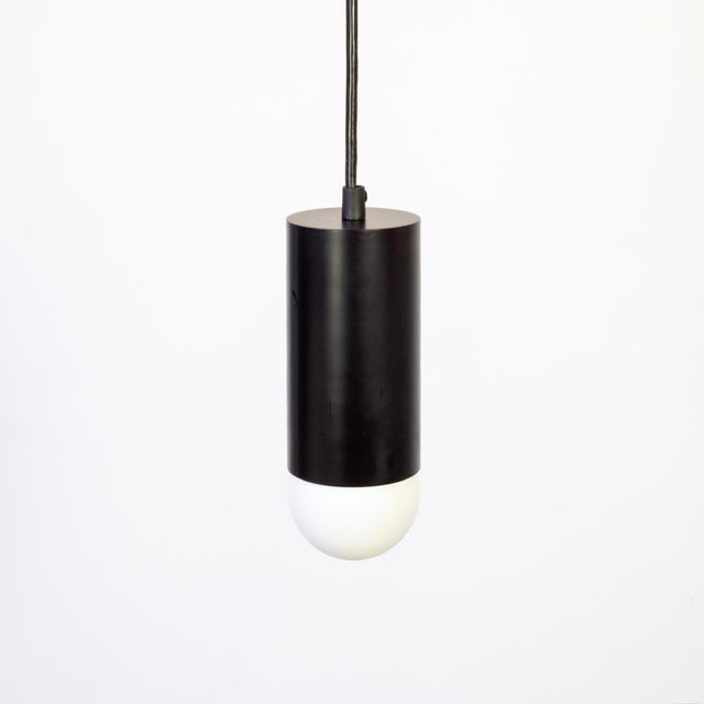 Mid-Century Modern Deep Pendant, Black, Modern, by Research.Lighting, Modern, Minimal Hanging Light For Sale - Image 3 of 6
