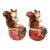 1990 Fitz and Floyd Ceramic Squirrel Candle Holders For Sale