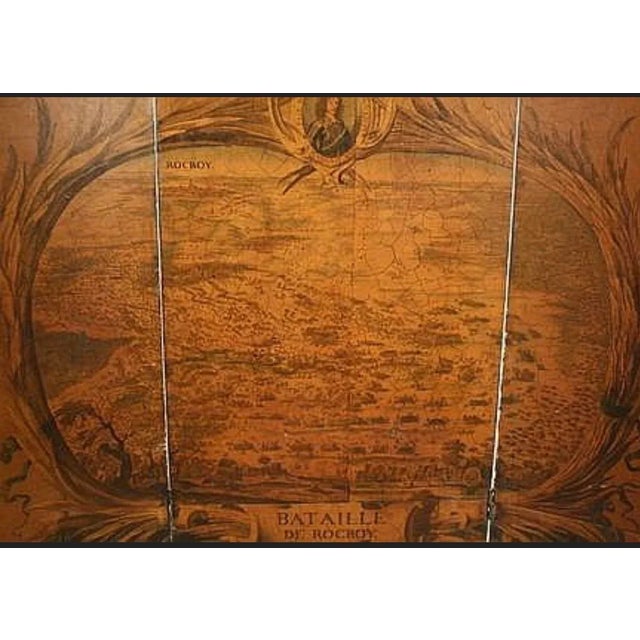 Vintage French Three-Panel Folding Screen – Battle of Rocroi, C. 1920s For Sale - Image 4 of 7