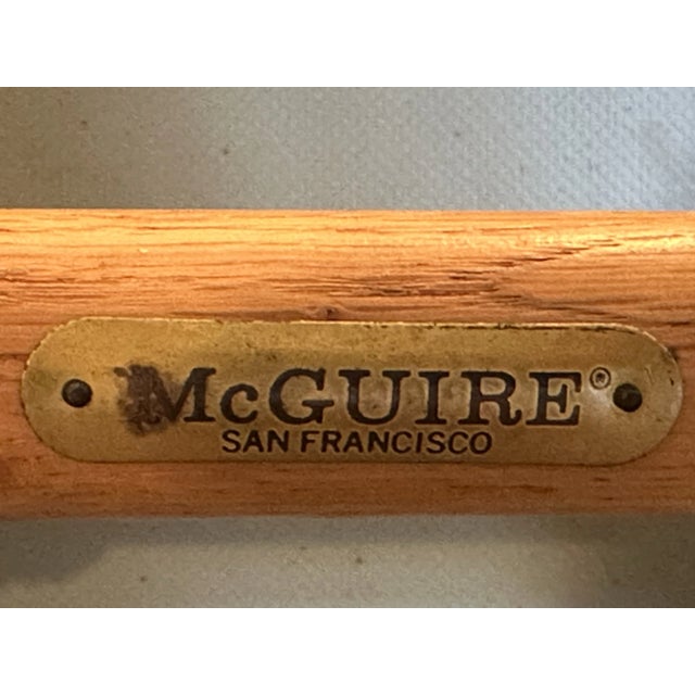 Mid-Century Modern 1980s Set of 4 Vintage McGuire X Director’s Chairs With Rawhide Wraps and Brass Accents, Made in U. S. A. For Sale - Image 3 of 12