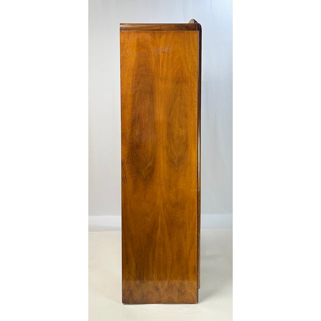 Vintage Art Deco English Burl Walnut Armoire / Wardrobe by Durable Suites LTD For Sale - Image 6 of 16