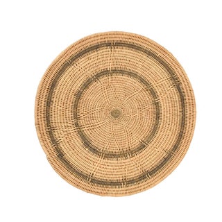 Early 20th Century Makenge Flat Wedding Basket Zambia 16 Inch For Sale